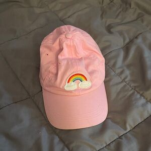 Pink Cap with Rainbow Embroidery